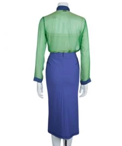 Emporio Armani Green Blue Silk Top Skirt Combo S/L For Women -Emporio Armani sale 0d995ddc9f6f9c4d909513ae7636f9201480590842.2433