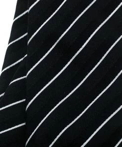 Emporio Armani Monochrome Striped Silk Jacquard Traditional Tie For Men -Emporio Armani sale luxury men emporio armani new accessories p178742 004