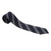 Emporio Armani Navy Blue And Grey Diagonal Striped Wool Tie For Men