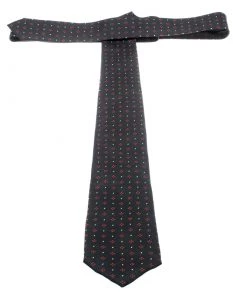 Emporio Armani Black Microflower Patterned Silk Hand Sewn Tie For Men -Emporio Armani sale luxury men emporio armani new accessories p194015 001