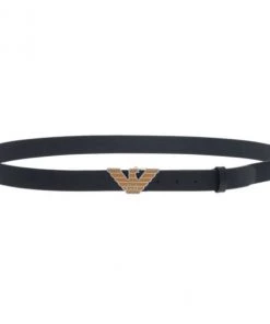 Emporio Armani Black Leather One Size Belt 110CM For Men