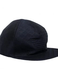 Emporio Armani Blue Logo Patterned Baseball Cap Size L For Men