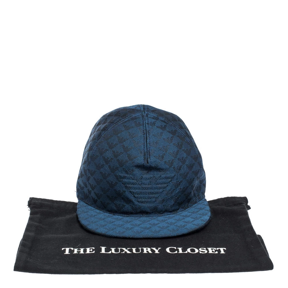 Emporio Armani Blue Logo Pattern Baseball Cap L For Men 10 Emporio Armani Blue Logo Pattern Baseball Cap L For Men - Image 8