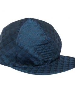 Emporio Armani Blue Logo Pattern Baseball Cap M For Men