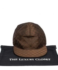 Emporio Armani Brown Monogram Logo Embroidered Baseball Cap S For Men -Emporio Armani sale luxury men emporio armani new accessories p312951 001