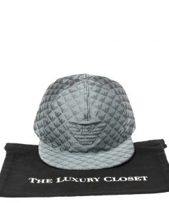 Emporio Armani Platinum Blue Logo Pattern Baseball Cap M For Men -Emporio Armani sale luxury men emporio armani new accessories p356521 004