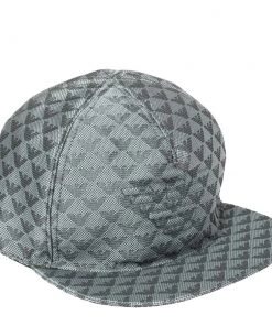 Emporio Armani Platinum Blue Logo Pattern Baseball Cap M For Men