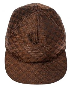 Emporio Armani Brown Monogram Pattern Baseball Cap S For Women -Emporio Armani sale luxury men emporio armani new accessories p391139 008