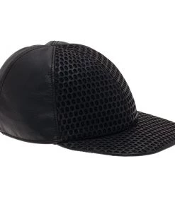 Emporio Armani Black Leather Cap Size S For Men