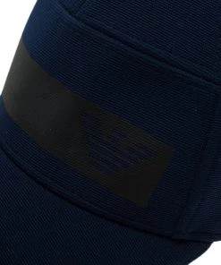 Emporio Armani Blue And Black Ribbed Logo Cap Size L- XL For Men -Emporio Armani sale luxury men emporio armani new accessories p53459 004