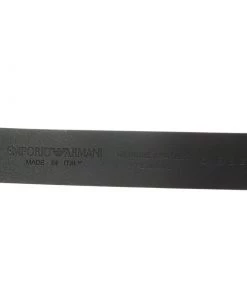 Emporio Armani Black Leather Eagle Buckle One Size Belt For Men -Emporio Armani sale luxury men emporio armani new accessories p59074 005