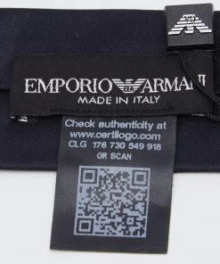 Emporio Armani Night Blue Silk Skinny Tie For Men -Emporio Armani sale luxury men emporio armani new accessories p634137 003