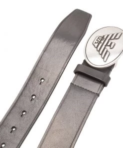 Emporio Armani Black Leather Logo Buckle Belt 105 CM For Men -Emporio Armani sale luxury men emporio armani new accessories p81519 004