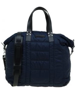 Emporio Armani Navy Blue Nylon Padded Shopper Tote For Men