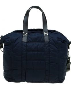 Emporio Armani Navy Blue Nylon Padded Shopper Tote For Men -Emporio Armani sale luxury men emporio armani new bags p47426 004