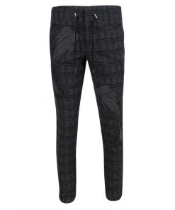 Emporio Armani Grey Checked Brushed Wool Jogger Pants M For Men