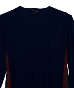 Emporio Armani Blue Multicolor Men's Sweater XXXL For Men -Emporio Armani sale luxury men emporio armani new clothes p11648 004