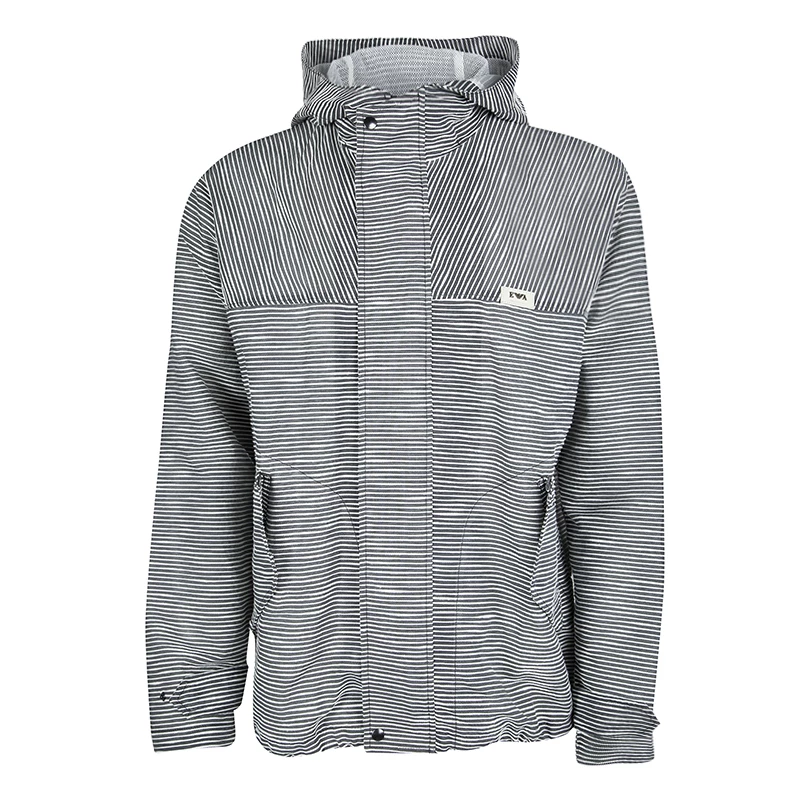 Emporio Armani Josh Line Grey Textured Striped Detail Zip Front Hooded Jacket XXL For Men 3 Emporio Armani Josh Line Grey Textured Striped Detail Zip Front Hooded Jacket XXL For Men