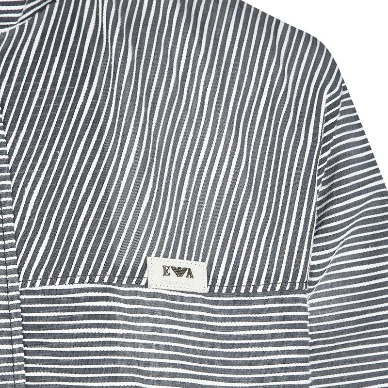 Emporio Armani Josh Line Grey Textured Striped Detail Zip Front Hooded Jacket XXL For Men 6 Emporio Armani Josh Line Grey Textured Striped Detail Zip Front Hooded Jacket XXL For Men - Image 4