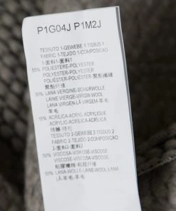 Emporio Armani Grey Textured Chunky Knit Wool Blend Jacket L For Men -Emporio Armani sale luxury men emporio armani new clothes p158460 0006