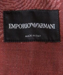 Emporio Armani Grey Wool Fingerprint Lined Tailored Blazer XXL For Men -Emporio Armani sale luxury men emporio armani new clothes p167659 002
