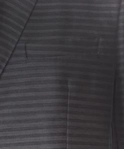 Emporio Armani Grey Horizontal Striped Wool And Cotton Two Button Blazer XL For Men -Emporio Armani sale luxury men emporio armani new clothes p168320 001