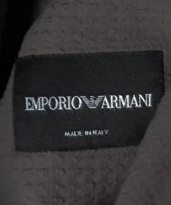 Emporio Armani Grey Textured Double Breasted Blazer XL For Men -Emporio Armani sale luxury men emporio armani new clothes p168565 004