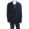Emporio Armani Navy Blue Wool Knit Lapel Detail Tailored Blazer XXXL For Men -Emporio Armani sale luxury men emporio armani new clothes p169280 007