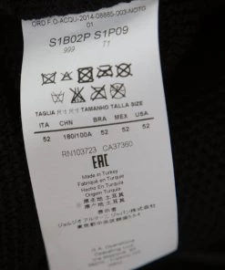 Emporio Armani Black Chunky Knit Leather Paneled Hooded Double Breasted Jacket XL For Men -Emporio Armani sale luxury men emporio armani new clothes p194049 004