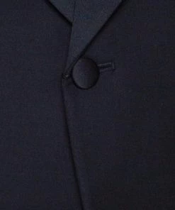 Emporio Armani Black Wool Satin Shawl Lapel Tuxedo Blazer 4XL For Men -Emporio Armani sale luxury men emporio armani new clothes p206280 005