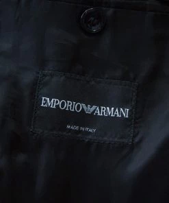 Emporio Armani Black Wool Satin Shawl Lapel Tuxedo Blazer 4XL For Men -Emporio Armani sale luxury men emporio armani new clothes p206280 006