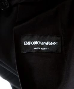 Emporio Armani Black Wool Elasticized Waist Straight Fit Trousers XL For Men 13 Emporio Armani Black Wool Elasticized Waist Straight Fit Trousers XL For Men -Emporio Armani sale luxury men emporio armani new clothes p206328 006