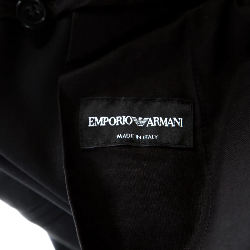 Emporio Armani Black Wool Elasticized Waist Straight Fit Trousers XL For Men 7 Emporio Armani Black Wool Elasticized Waist Straight Fit Trousers XL For Men - Image 5