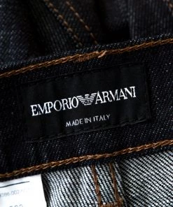 Emporio Armani Indigo Dark Wash Denim Studded Pocket Detail Tapered Jeans XXL For Men -Emporio Armani sale luxury men emporio armani new clothes p206336 006
