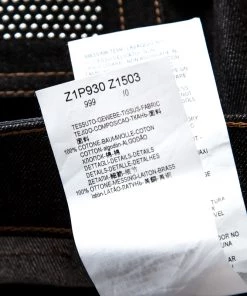 Emporio Armani Black Dark Wash Denim Studded Pocket Detail Tapered Jeans XL For Men -Emporio Armani sale luxury men emporio armani new clothes p206342 004