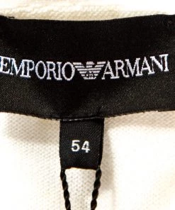 Emporio Armani Off White Cotton Cutout Detail Cardigan XXL For Men -Emporio Armani sale luxury men emporio armani new clothes p268749 003