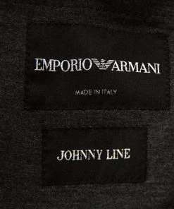 Emporio Armani Grey Johny Line Two Buttoned Blazer L For Men -Emporio Armani sale luxury men emporio armani new clothes p294290 007