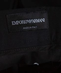 Emporio Armani Black Wool & Denim Waist Trim Trousers XL For Men -Emporio Armani sale luxury men emporio armani new clothes p330642 004