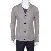 Emporio Armani Grey Linen & Cotton Leno Mesh Jacket XXL For Men -Emporio Armani sale luxury men emporio armani new clothes p333783 002