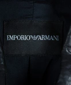 Emporio Armani Men's Crinkle Leather Jacket L For Men -Emporio Armani sale luxury men emporio armani new clothes p46397 008