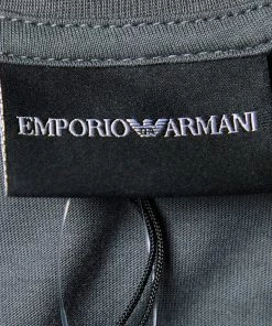 Emporio Armani Grey NYC Print Cotton Crew Neck T-Shirt S For Men -Emporio Armani sale luxury men emporio armani new clothes p491220 004