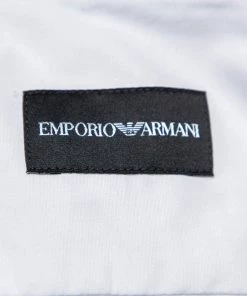Emporio Armani White Cotton Contrast Synthetic Trim Detail Shirt L For Men -Emporio Armani sale luxury men emporio armani new clothes p491287 001