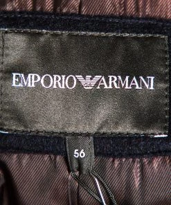 Emporio Armani Navy Blue Cashmere Double Breasted Coat XXXL For Men -Emporio Armani sale luxury men emporio armani new clothes p492031 007
