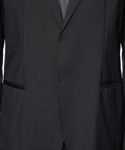 Emporio Armani Dark Blue Pinstriped Wool Single Breasted Suit XXL For Men -Emporio Armani sale luxury men emporio armani new clothes p602054 002