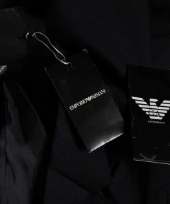 Emporio Armani Dark Blue Pinstriped Wool Single Breasted Suit XXL For Men -Emporio Armani sale luxury men emporio armani new clothes p602054 008