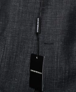 Emporio Armani Charcoal Grey Wool & Linen Single Breasted Blazer XXL For Men 14 Emporio Armani Charcoal Grey Wool & Linen Single Breasted Blazer XXL For Men -Emporio Armani sale luxury men emporio armani new clothes p602063 004