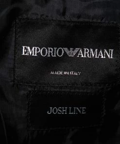 Emporio Armani Charcoal Grey Wool & Linen Single Breasted Blazer XXL For Men 15 Emporio Armani Charcoal Grey Wool & Linen Single Breasted Blazer XXL For Men -Emporio Armani sale luxury men emporio armani new clothes p602063 009