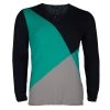 Emporio Armani Color Block V-Neck Sweater M For Men -Emporio Armani sale luxury men emporio armani new clothes p61106 001