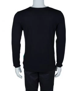 Emporio Armani Color Block V-Neck Sweater M For Men -Emporio Armani sale luxury men emporio armani new clothes p61106 003