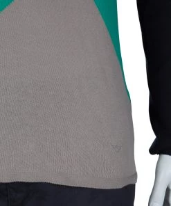 Emporio Armani Color Block V-Neck Sweater M For Men -Emporio Armani sale luxury men emporio armani new clothes p61106 006